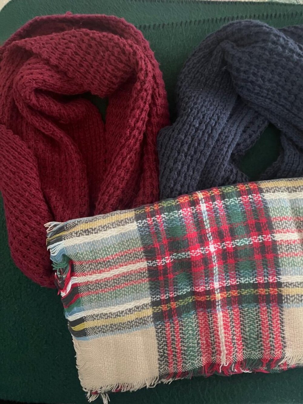 3 Knitted Woven Scarves